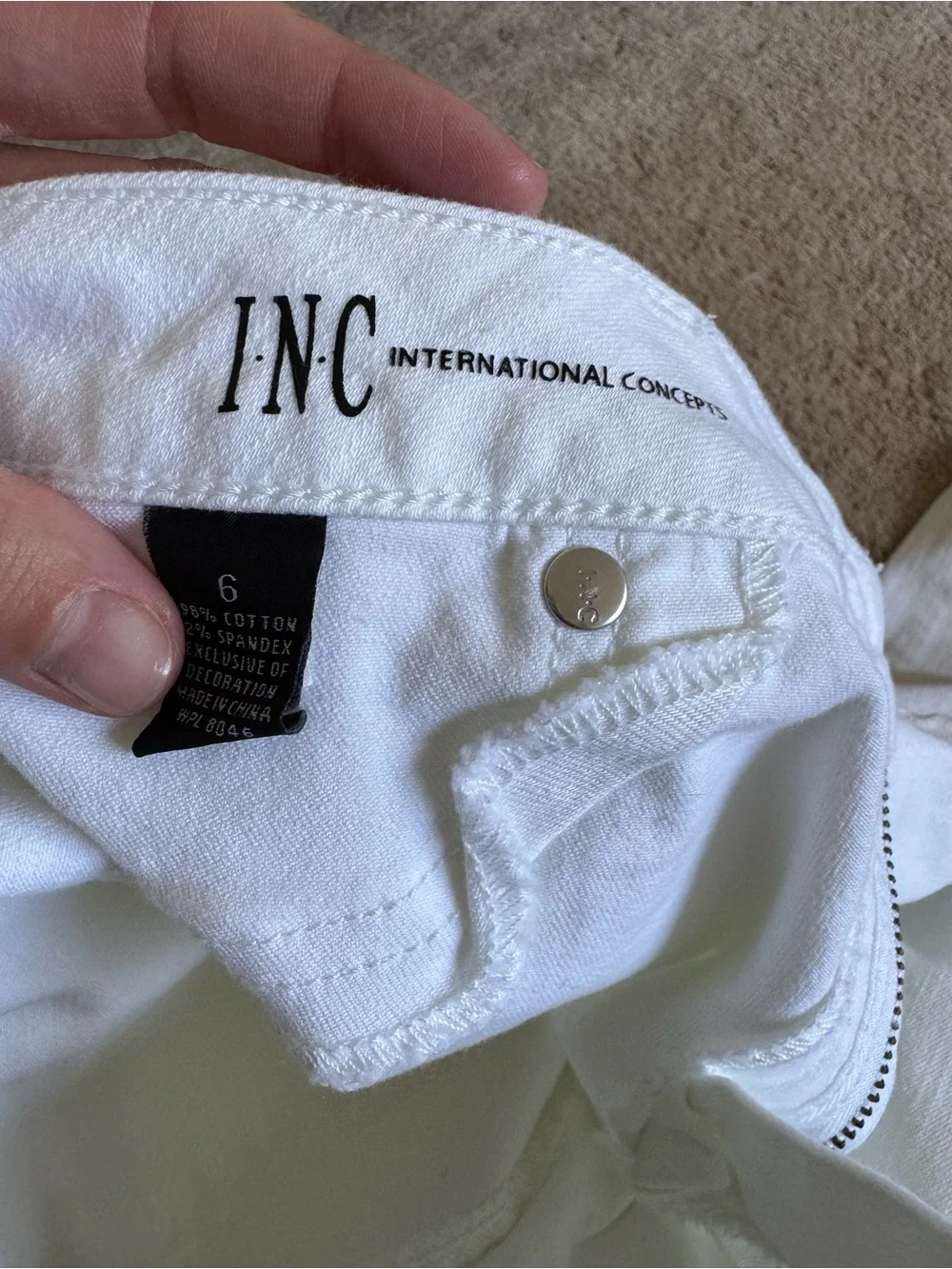 INC International Concepts White Women’s Skinny Jeans